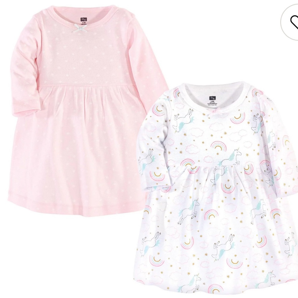 Hudson Baby Pink and White Dress Set